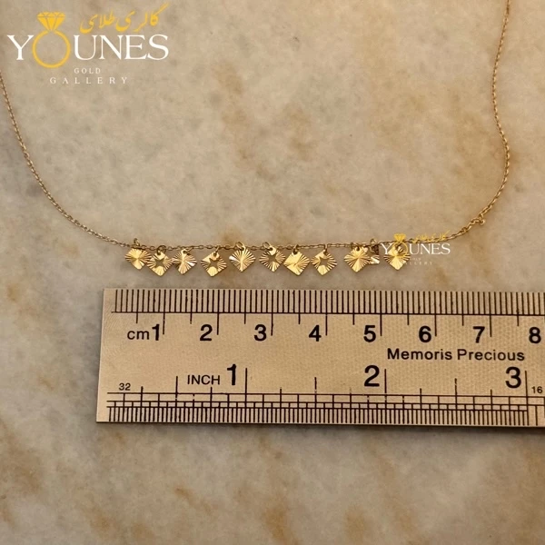 گردنبند طلا مربعی تراش دار